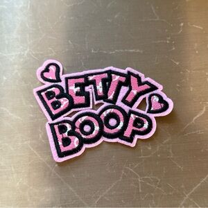 Betty Boop Pink and Black Iron On Patch